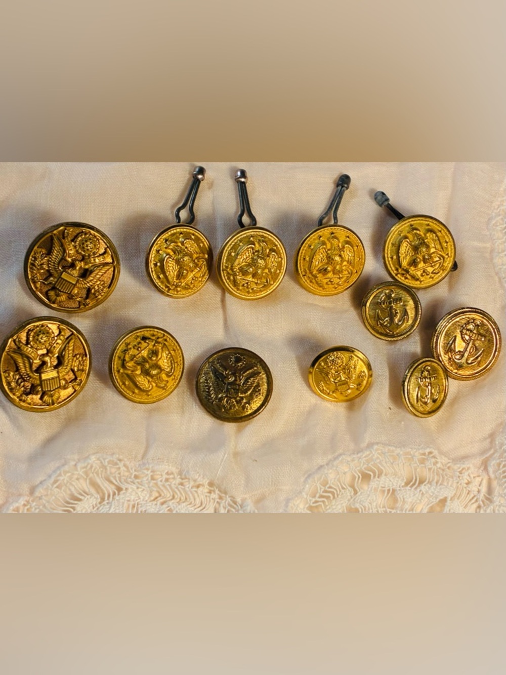Antique Gold Metal Button Lot